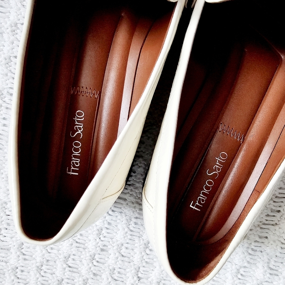 Franco Sarto Carolynn Tassel Loafers Neutral Patent Slip On Lug Sole Vamp NWOT 8 - Picture 13 of 16